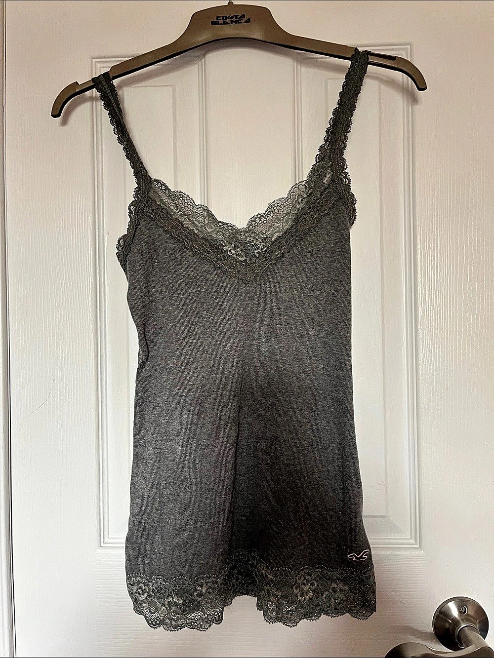 Hollister Lace Trim Layering Cami Gray